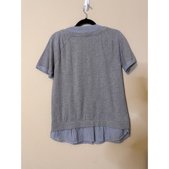 Anthropologie Floreat Top Women's Flutter Layered Shirt Beaded Embellished Small - Picture 7 of 9